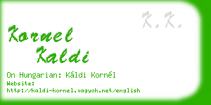 kornel kaldi business card