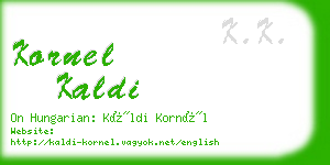 kornel kaldi business card